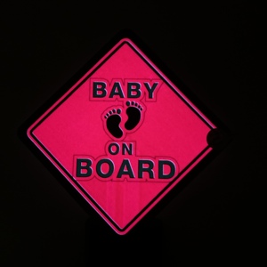 Nouveaux autocollants lumineux pour voiture « Bébé à bord », autocollants <span class=keywords><strong>LED</strong></span> pour vitres, décalcomanies numériques <span class=keywords><strong>EL</strong></span> à <span class=keywords><strong>vision</strong></span> unidirectionnelle pour décoration intérieure - Product Image 3