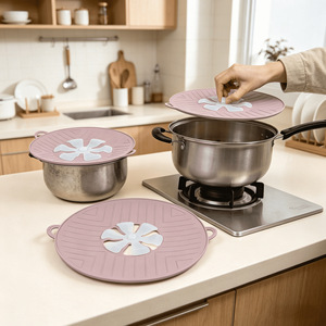 <span class=keywords><strong>Couvre</strong></span>-couvercle anti-débordement en silicone, protection contre le trop-chaud, outil <span class=keywords><strong>de</strong></span> <span class=keywords><strong>cuisson</strong></span> multifonction pour casseroles et poêles, gadgets <span class=keywords><strong>de</strong></span> cuisine - Product Image 2