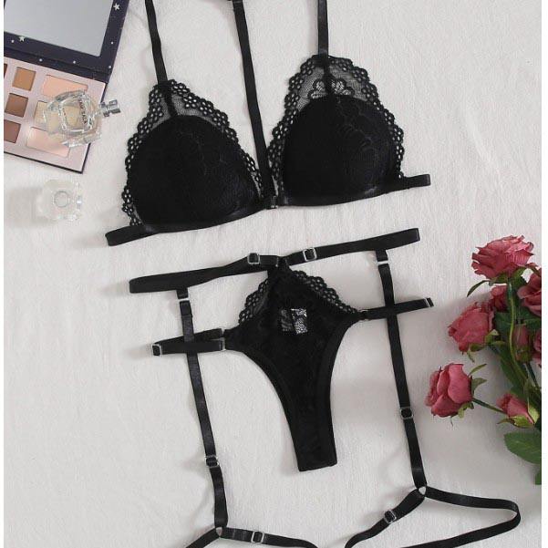 Lencería Sexy para mujer, bragas con liguero, cinturón de encaje