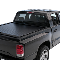 Couverture de benne rétractable manuelle pour pick-up, en alliage d'aluminium, à enroulement, sans perçage, noire, pour Dodge Dakota 2003- avec verrou de hayon