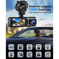Cámara de Tablero Delantera y Trasera de 3 Canales para Automóviles, Sistema de Cámara Triple de 1080P, Grabación en Bucle, MicroSD de 32 GB, Memoria Integrada, Pantalla Táctil