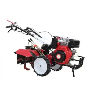 Four-wheel Drive Diesel Micro-tiller Self-propelled Small Rotary Plow Ditching Weeder soil Cultivator Diesel Micro-tiller