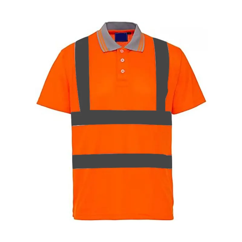 100% Polyester Polo yansıtıcı güvenlik T Shirt yüksek görünürlük T-Shirt yansıtıcı güvenlik Polo gömlekler