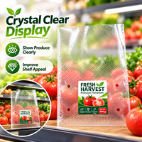 Sacs d'emballage pour fruits et légumes en BOPP micro-perforé à haute clarté, imprimés sur mesure, pour produits frais, supermarchés et vente au détail