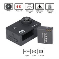 Caméra d'action HD 4K 30fps 1080P 60fps WiFi 2 pouces 170D casque étanche sous-marin enregistrement vidéo Sport Cam