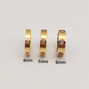 Luxury Four-leaf Flower Brand Designer Screw Love Zircon Stainless Steel <strong>Rings</strong> Women <strong>Diamond</strong> <strong>Ring</strong> - Product Image 2
