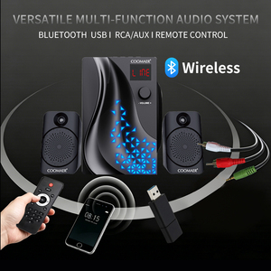 Altavoz <span class=keywords><strong>para</strong></span> Juegos de Computadora de Escritorio, Sistema 2.1 con Anillo de Luz LED RGB, <span class=keywords><strong>Subwoofer</strong></span> de Madera con Bajos Potentes <span class=keywords><strong>para</strong></span> <span class=keywords><strong>PC</strong></span> y Laptop - Product Image 6