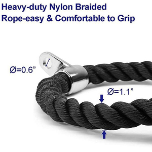 Accessoire de machine à câble robuste <span class=keywords><strong>pour</strong></span> la <span class=keywords><strong>musculation</strong></span>, <span class=keywords><strong>corde</strong></span> de tirage en nylon de 27,5 pouces <span class=keywords><strong>pour</strong></span> biceps et triceps - Product Image 4