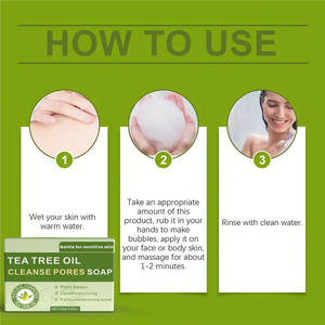 Sabun Pemutih Esens Buatan Tangan untuk Jerawat, Mandi, Minyak Pohon Teh, Produk Perawatan Kulit Alami, Sabun Batang Pohon Teh untuk Wanita/Pria - Product Image 2