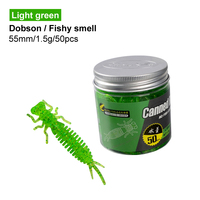 Leurre de pêche bionique en plastique souple, 50mm, 1.5g, 50 pièces/bouteille, vente en gros