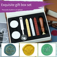 7Pcs Hogwarts Wax Stamp Seals Kit dengan Klasik Vintage Seal Wax Stamp Hogwarts Magic School Badge Wax Seal Set
