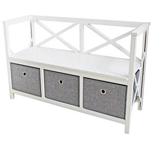 Banco de almacenamiento de madera con cajón Asiento de armario de madera - Product Image 1