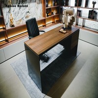 Escritorio Ejecutivo Moderno de Lujo en Forma de I, Conjunto de Muebles de Oficina Convertible, Escritorio de Negocios para Sala de Estudio u Oficina