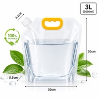 Sacs souples OEM robustes, anti-fuite et résistants aux déchirures, en plastique, avec bec verseur et poignée, pour liquides (eau, boisson, shampoing), 100ml, 250ml, 500ml