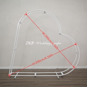 Elegant Wedding Fabric Decor Heart Shape Metal Frame Cloth Cover Heart <b>Backdrop</b> DIY <b>Backdrop</b> <b>Stand</b> - Product Image 3