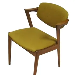 厂家批发热z型简约设计餐椅皮革包边加厚木质餐椅