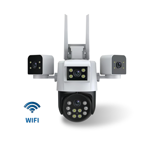 WiFi Full HD 4K 8MP 4-obiettivo IP schermo di sicurezza telecamera cctv di allarme per visione notturna 3PTZ rete Audio bidirezionale di rilevamento umano/movimento - Product Image 4