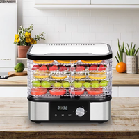 Séchoir multifonction pour champignons, fruits, herbes, déshydrateur alimentaire réglable 5 6 7 plateaux minuterie conception transparente sans BPA OEM