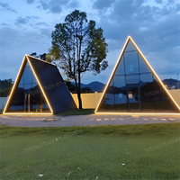 Petite maison de jardin, bureau, maison préfabriquée en forme de A, maison préfabriquée triangulaire, maison triangulaire luxueuse en acier léger