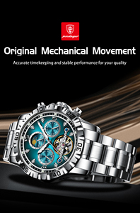 Montre mécanique pour homme For 1423 Luxury Charm Hollow Tourbillon automatique, bracelet en acier inoxydable de 20 mm, cadran à aiguilles, étanche - Product Image 5