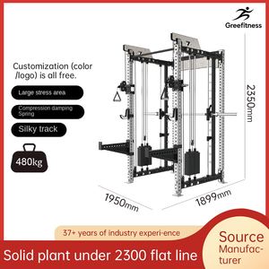 Máquina Smith <span class=keywords><strong>con</strong></span> Polea Trasera Media Jaula de Sentadillas y <span class=keywords><strong>Rack</strong></span> de Potencia Completo Equipo de Gimnasio Multifuncional para Fitness - Product Image 1