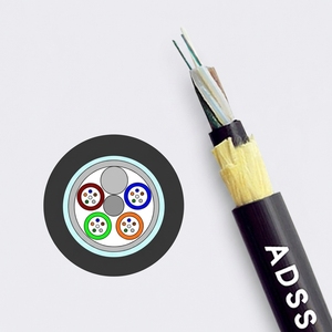 Câble à <span class=keywords><strong>fibre</strong></span> <span class=keywords><strong>optique</strong></span> ADSS à double gaine, câble aérien autoportant non métallique pour réseau de télécommunications aériennes - Product Image 1
