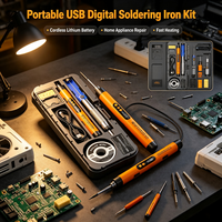 Kit de fer à souder sans fil rechargeable USB Type C BYTOOL, pointe conique, prise en main type crayon, chauffe rapide en 6 secondes, température réglable
