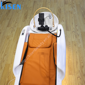 Fauteuil de lavage multifonctionnel électrique blanc Kisen, mobilier de salon de coiffure de luxe moderne, avec bac à shampoing et fonction massage - Product Image 3