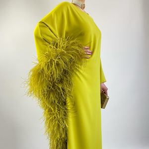 ドバイ高级イブニングドレスイスラム教徒女性用アラビアフレアアバヤフリーサイズと長袖ODM対応 - Product Image 3