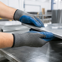 Gants en nylon et spandex gris de calibre 13 avec revêtement en nitrile micro-mousse sur la paume