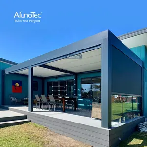 AlunoTec Motorisierter Außen pavillon Modernes Aluminium-Louvre-Dach Bio klimatische Pergola für Sonnenschutz