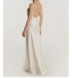Lussuoso <span class=keywords><strong>abito</strong></span> Slip in seta di gelso con Design senza schienale e spalline regolabili Slim Fit Maxi <span class=keywords><strong>abito</strong></span> <span class=keywords><strong>lungo</strong></span> - Product Image 3