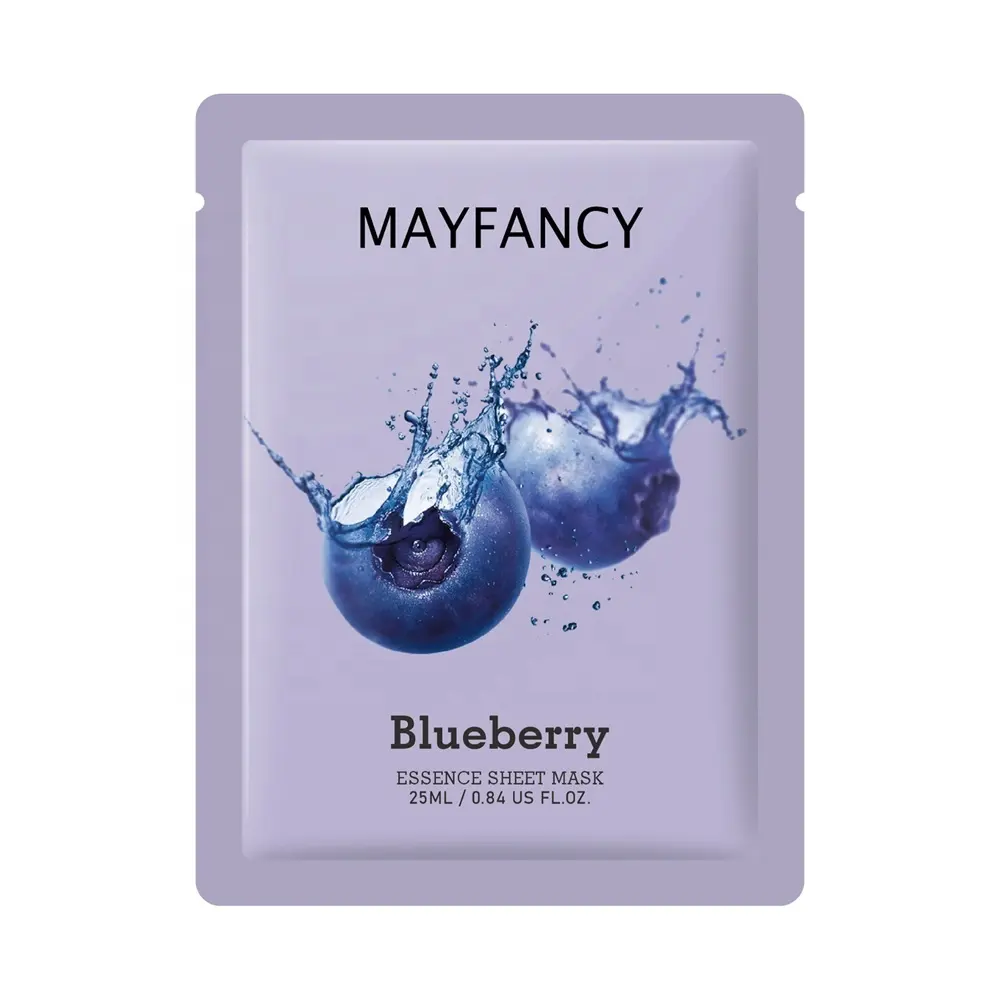 MAYFANCY Blueberry Facial Sheet Mask Manuadultrer Skredcare Natural Beauty Plush Cotton Liquid Female Moisturizer Travel Size