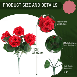 5 Branches de fleurs artificielles <span class=keywords><strong>en</strong></span> soie de type Crabapple pour aménagement paysager, jardin, patio, maison, décoration de table de mariage, vente <span class=keywords><strong>en</strong></span> gros - Product Image 6