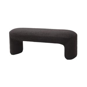 BANC CM 110X45 H. 40 EN TISSU EFFET BOUCLE ANTHRACITE - Product Image 1