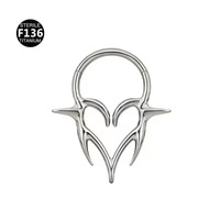 Bijou de corps en titane de qualité supérieure, élégant, avec cœur à pointes, type clicker, pour piercing de nez et hélix
