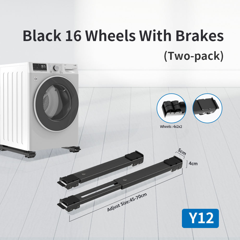 Black 16 wheels with brakes(two-pack)