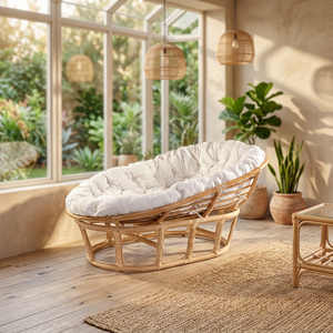 Meubles de salon indonésiens faits à la main de style simple canapé-lit à cadre de canne en rotin relaxant pour la maison ou la villa - Product Image 3