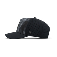 Gorra de Béisbol Clásica de 5 Paneles, Alta Calidad, con Logotipo Personalizado, Tela de Poliéster Negra Estampada, Impermeable
