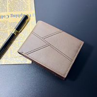 Dompet Pria Multifungsi Pendek Model Baru, Motif Timbul, Warna Solid, Sederhana, Portabel, Tempat Koin, Bahan Kulit PU Polyester