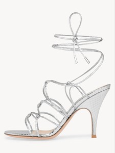 OEM ODM <span class=keywords><strong>Tacchi</strong></span> <span class=keywords><strong>Alti</strong></span> da Donna Estivi per Esterni, Sexy, con Stampa Serpente Metallizzata, Cinturino alla Caviglia, Allacciatura, Tacco a Spillo, Punta Aperta, per Feste ed Eventi Serale - Product Image 2