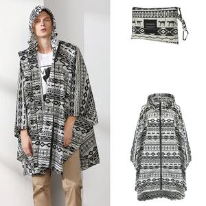 Groothandel Regenjas Poncho Out Rijden Winddicht Waterdicht Heren En Dames Regenjas Geometrische Patroon Regenjas - Product Image 1