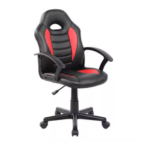 Chaise de jeu en cuir noir et rouge - Ergonomique, dossier haut avec base réglable pour le bureau à domicile et les espaces de jeu
