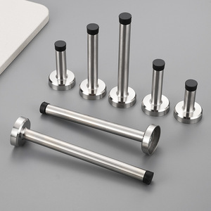 Butée de porte magnétique murale robuste en acier inoxydable nickel brossé moderne, amortisseur anti-collision pour hôtel - Product Image 4