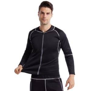 Slim Sets ชุดซาวน่าสำหรับผู้ชาย,เสื้อเรียกเหงื่อเสื้อแขน<span class=keywords><strong>ยาว</strong></span>ใส่ออกกำลังกายซาวน่า - Product Image 5