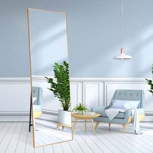 ที่แขวนติดผนังกระจกกรอบอลูมิเนียมอัลลอยด์เต็มขนาดกำลังเป็นที่นิยม2025สำหรับห้องนั่งเล่นและห้องน้ำของตกแต่งบ้าน - Product Image 1