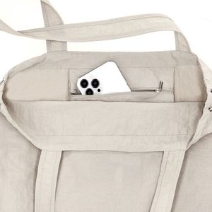Nouveauté Sac fourre-tout décontracté écologique léger et doux imprimé numériquement 135g/m2 multi-usages avec poche intérieure et cordon de serrage - Product Image 3