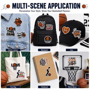 แพทช์ปักลายบาสเกตบอลสำหรับติดเสื้อผ้า ลายวงแหวน ลูกบาส เล่นกีฬา แฟนกีฬา รักสนาม ดริบเบิล ชู้ต รีดติดหรือเย็บติดได้ - Product Image 2