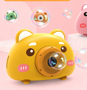 Machine à bulles mignonne en forme d'appareil photo, avec lumières, électrique, style dessin animé, <span class=keywords><strong>jouet</strong></span> automatique pour enfants, vente en gros - Product Image 1
