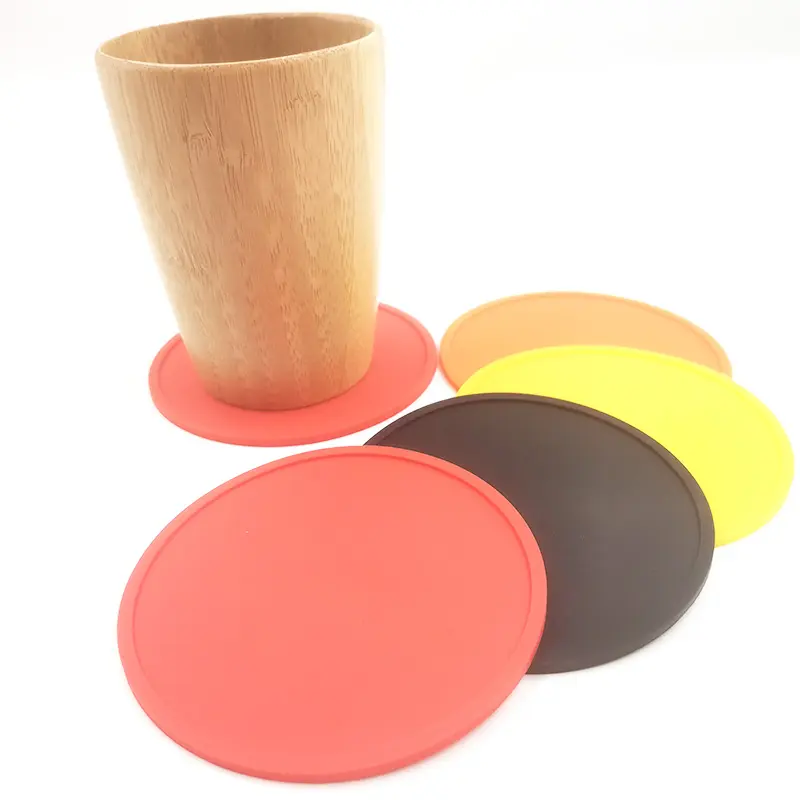 ที่รองแก้ว PVC สีสันสดใสทนทานไม่แตก,ที่รองแก้วชากาแฟกันลื่นถาดรองชามซิลิโคน